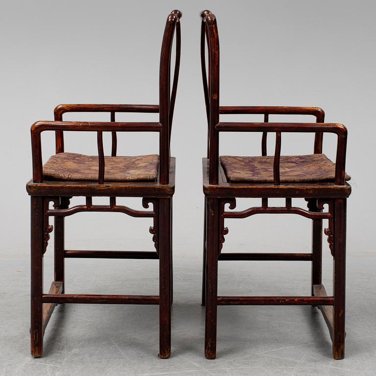 KARMSTOLAR, ett par, Sen Qingdynastin.