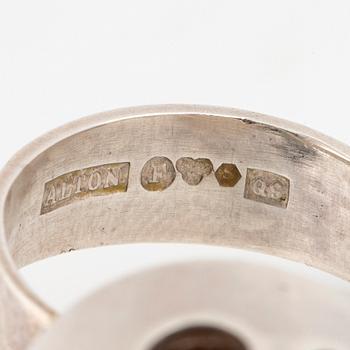 RING, Alton, silver  med fasettslipad rökkvarts.