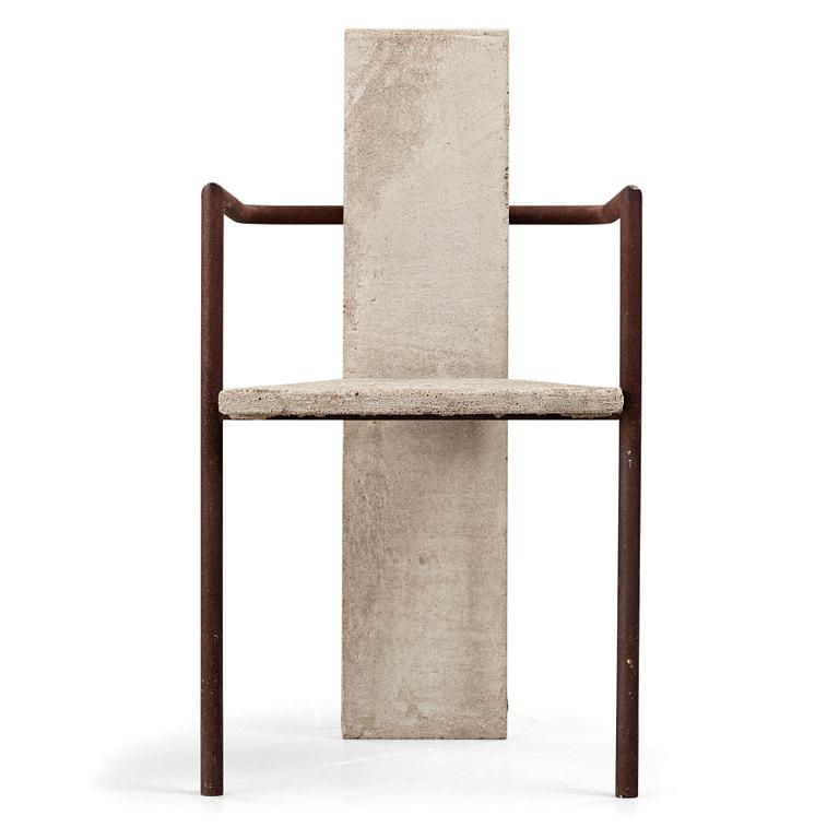 Jonas Bohlin, a "Concrete" armchair, Källemo, Värnamo, Sweden 1981.