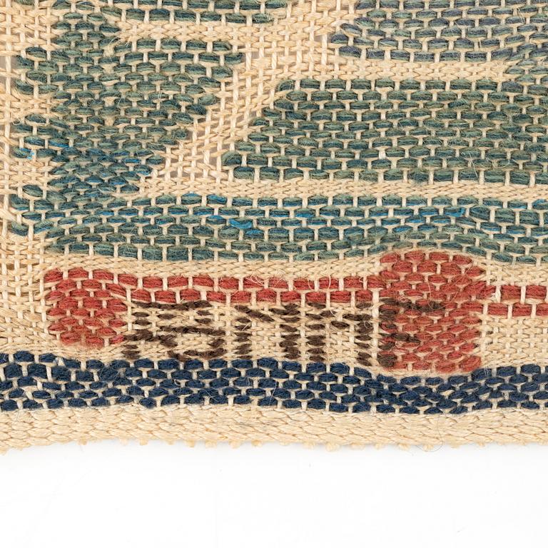 Märta Måås-Fjetterström, a textile, "Z.", flat weave, ca 29 x 27 cm, signerad AB MMF.