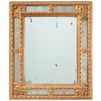 86. A North-European Baroque giltwood mirror, circa 1700.