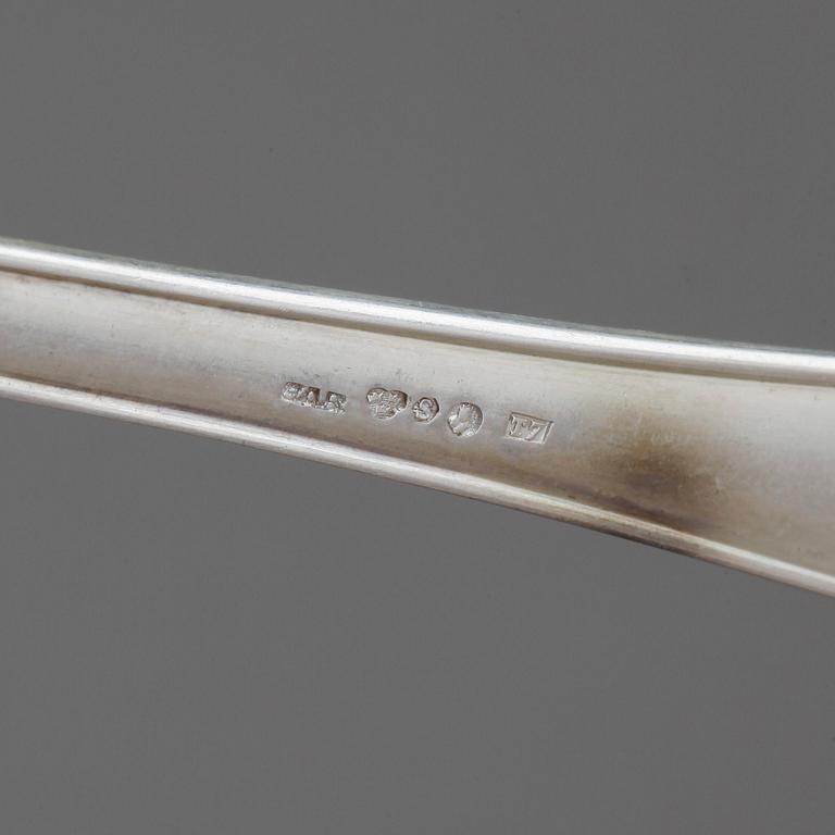 BORDSSKEDAR, 11 delar, silver, Guldsmedsaktiebolaget, Sockholm, 1921. Tot vikt 661 gram.