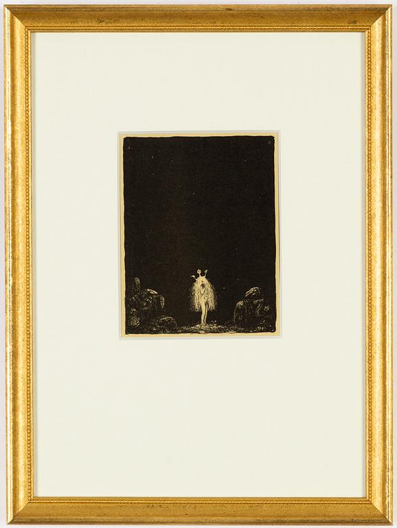 John Bauer, lithograph, from: "Troll", 1915. Signed J B in the print.