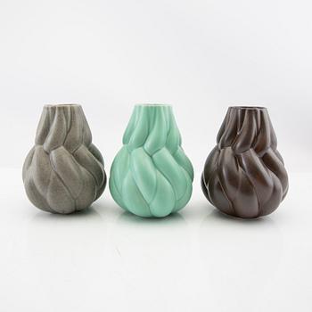 Lisa Hilland, vases 4 pcs "Eda" for Myltha, 21st century glazed stoneware.