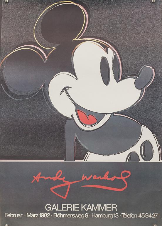 ANDY WARHOL POSTER Galleri Kammer, Hamburg, Tyskland, 1982.