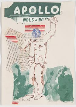 PATRIK QVIST, 5 mixed media/collage, signed and dated -06.