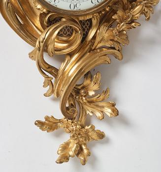 A French Louis XV gilt bronze clock by Ferdinand Berthoud (1727-1807).