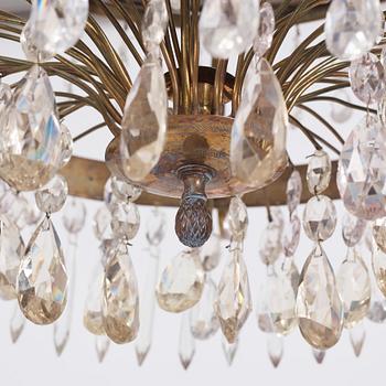 A pair of late Gustavian seven-light chandeliers, early 19th century.