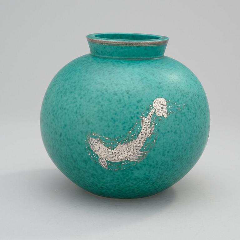 A Wilhelm Kåge 'Argenta' stoneware vase, Gustavsberg.