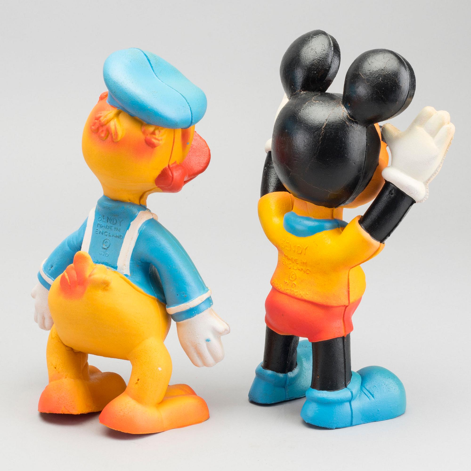 BENDY TOYS FOR WALT DISNEY "Mickey Muse and Donald Duck. 1970's.