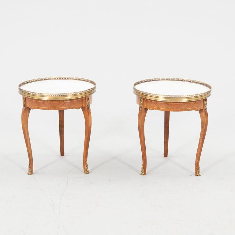 Pair of Louis XV-style side tables, 20th century.