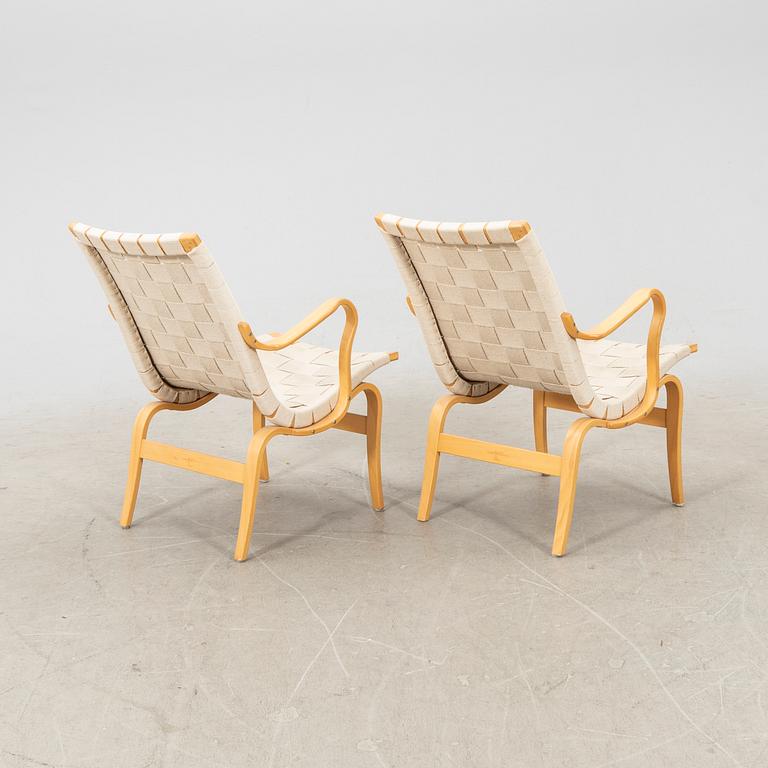 Bruno Mathsson, A pair of 'Eva' Easy chairs, for Dux, end of the 20th Century.
