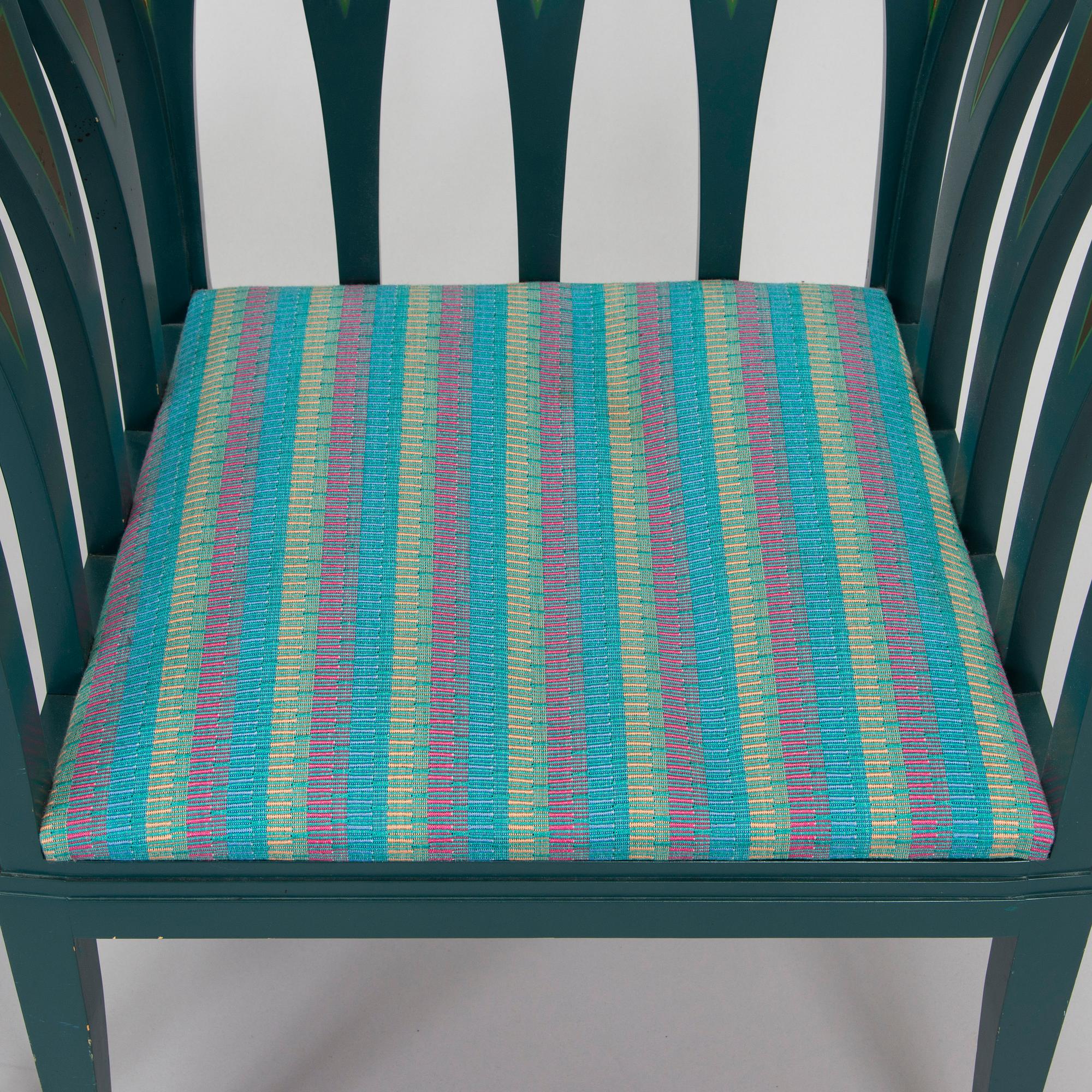 Eliel Saarinen, furniture, 5 pieces, "Blue suite" for Adelta, Finland 1980s.