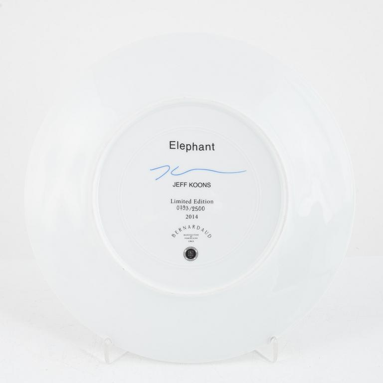 Jeff Koons, plate, 'Elephant', ed. 793/2500, Bernardaud.