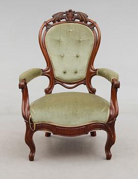 FÅTÖLJ, nyrokoko, 1800-tal.