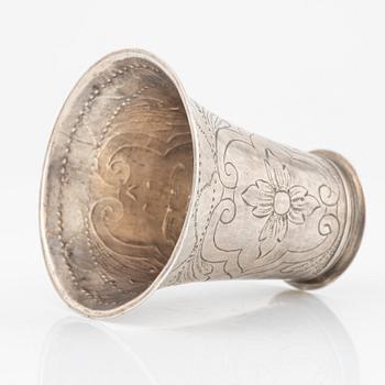 A silver beaker by Petter Lund, Nyköping, 1712.