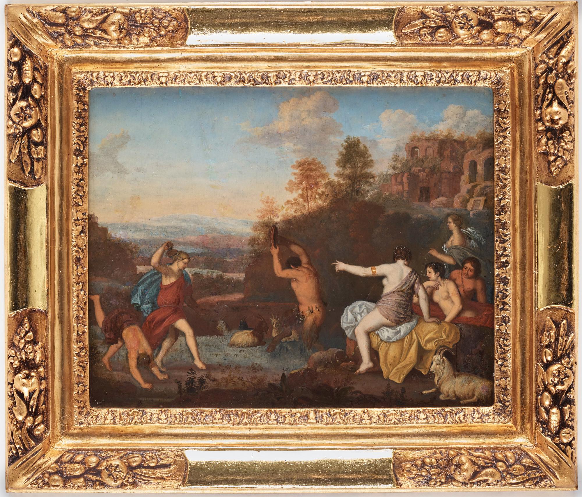 Cornelis van Poelenburgh Hans krets, Satyr och nymfer.