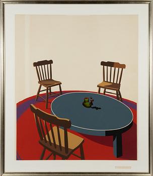 Ken Price, "Chairs, Table, Rug, Cup" from "Interior Series".