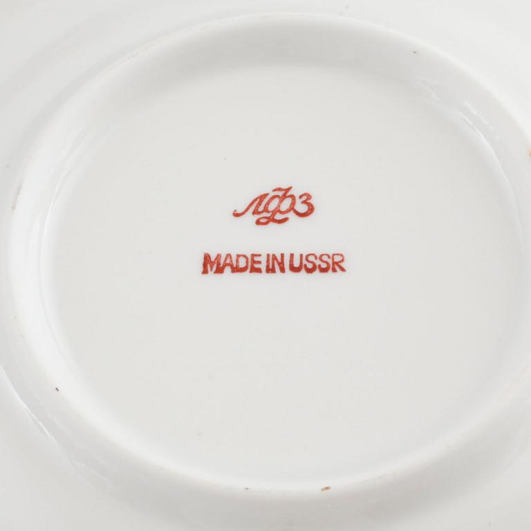 14 pcs tableware by Lomonosov, second half of the 20th century.