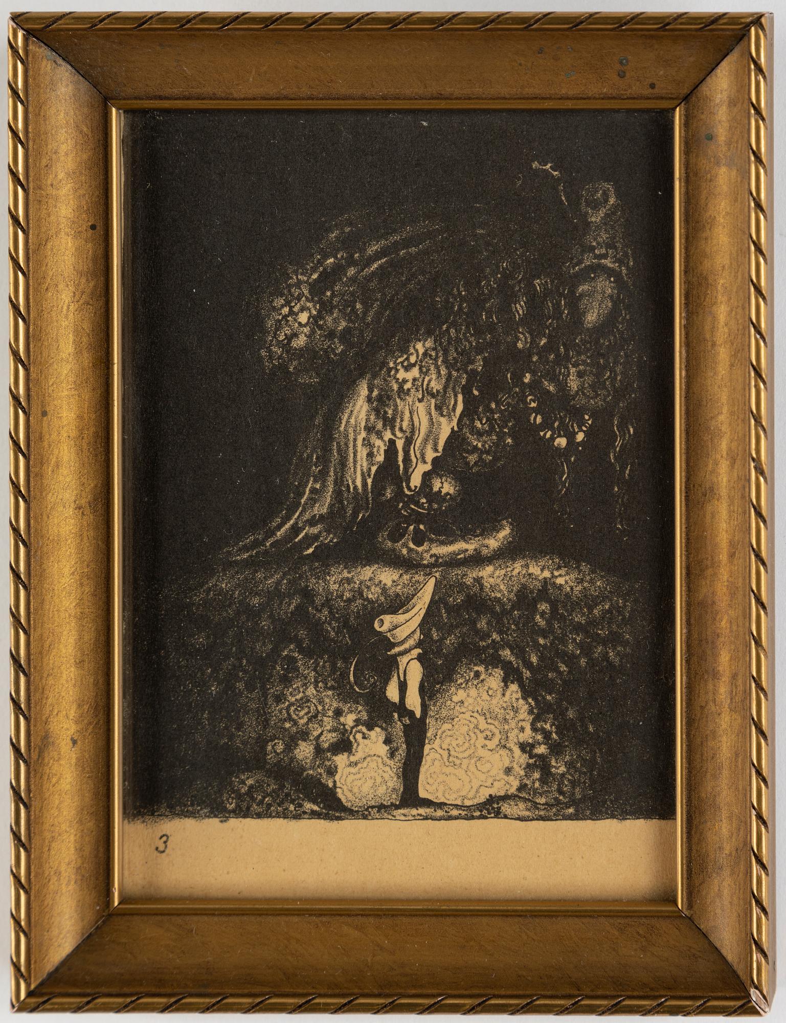 John Bauer, litografi, ur sviten "Troll" 1915. Signerad B i trycket.