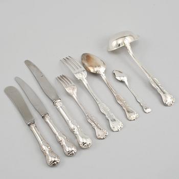 BESTICKSERVIS, 75 delar, silver, "Prins Albert", 1900-talets andra hälft. Vikt 3086 g.