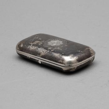 DOSA, silver, Ryssland, kontrollmärkning Viktor Vasilyevich Savinsky, Moskva, 1873. Vikt ca 122g.