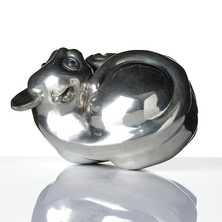 Estrid Ericson, a pewter sculpture of a Siamese cat, Firma Svenskt Tenn, Stockholm, 1968.