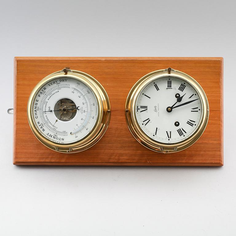 SKEPPSUR OCH BAROMETER, mässing, Schatz, 1900-talets andra hälft.