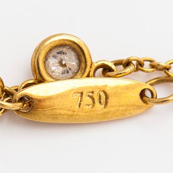 Tiffany & Co, Elsa Peretti, an 18K gold 'Diamonds by the Yard' necklace with a brilliant-cut diamond.