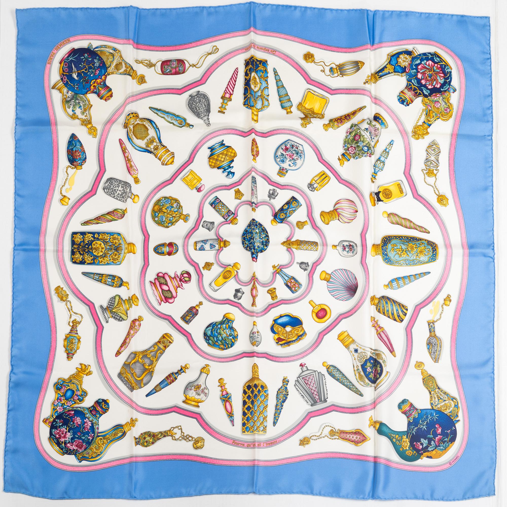 Hermès, scarf, "Qu'importe le flacon".
