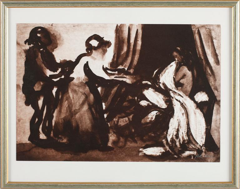 PETER DAHL, färglitografi, signerad.