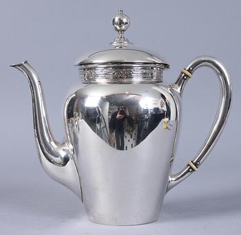 KAFFESERVIS, 3 delar, silver. Stockholm, 1908. 940 gram.