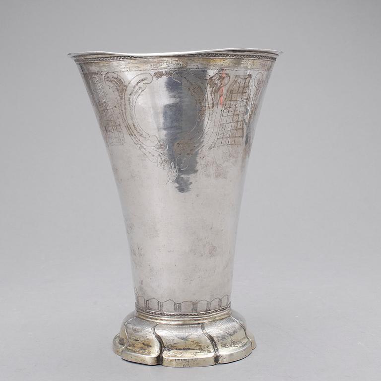 BÄGARE, silver Carl Fredrik Seseman, Arboga 1791. Vikt 486 gr.