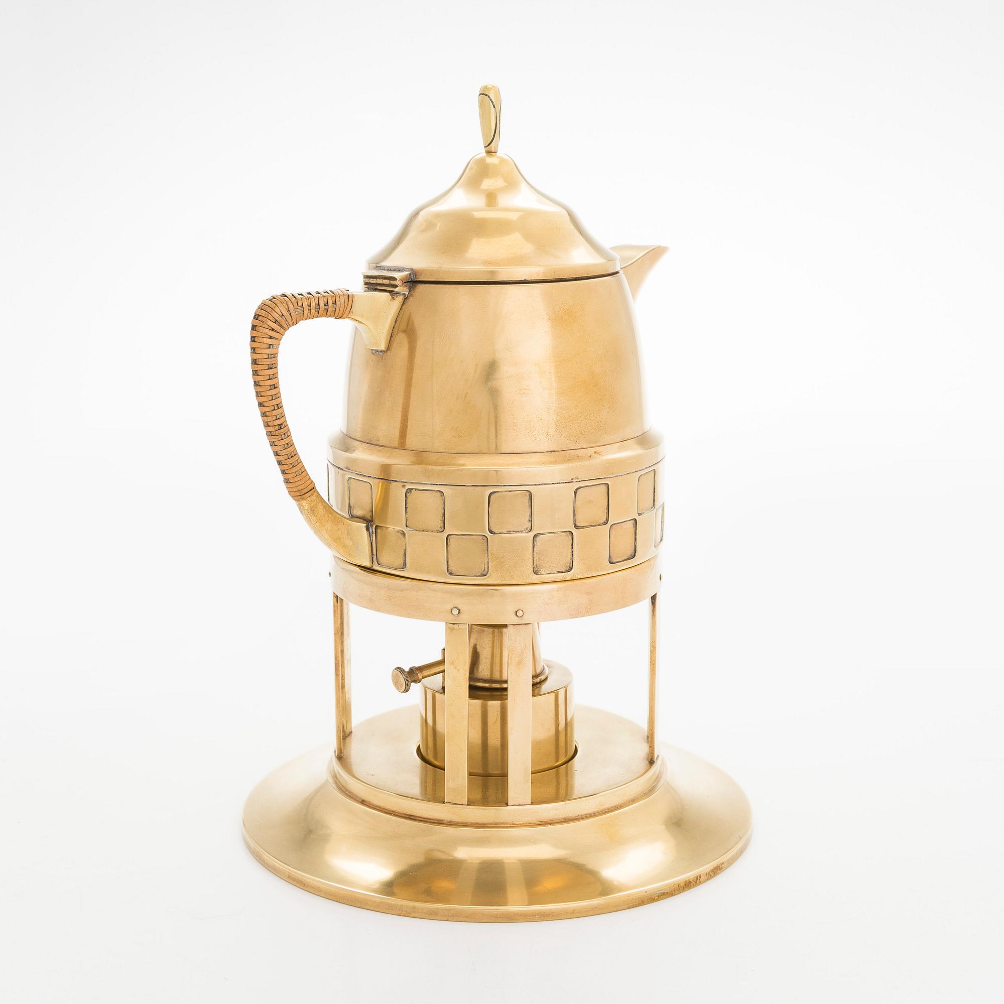 Glöggkanna med rechaud, WMF, Württembergische Metallwarenfabrik, tidigt 1900-tal.