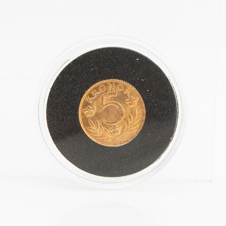 Guldmynt Sverige, Gustav V 5 kr, 1920.