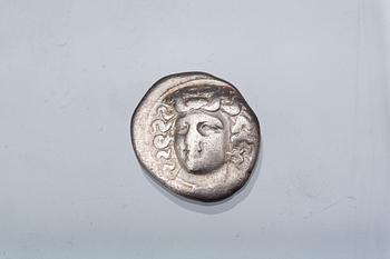 MYNT, silver Drachm. Grekland 365-356 f.kr. Ca 6g.