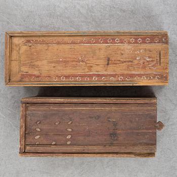 Two 19/20th century wood boxes.