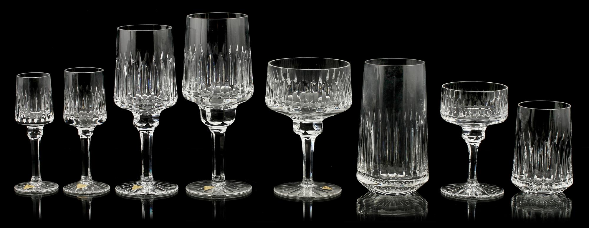 GLASSERVIS, 97 delar, glas, Kosta, 1960-tal.