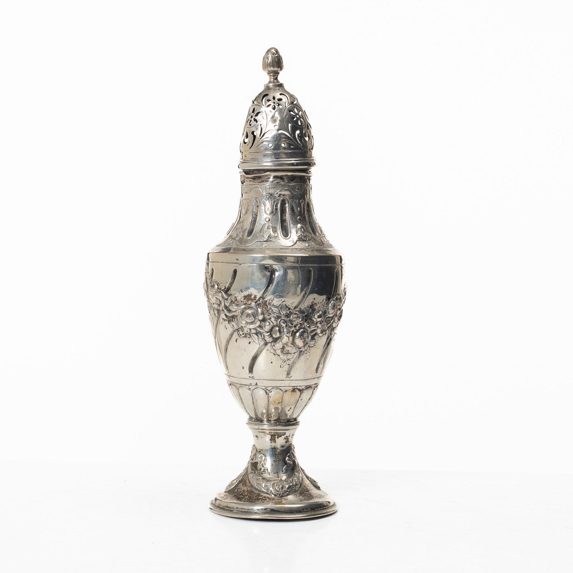 Sugar caster, silver, Louis XVI style, early 20th century.