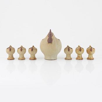 Lisa Larson, ägghöna med sex äggkoppar.