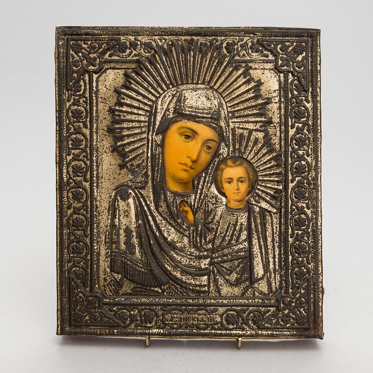 A late 19th century Russian icon in kiot.