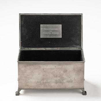Nils Fougstedt, & Thorvald Alef, a pewter box model A 811, Firma Svenskt Tenn, Stockholm, 1929.