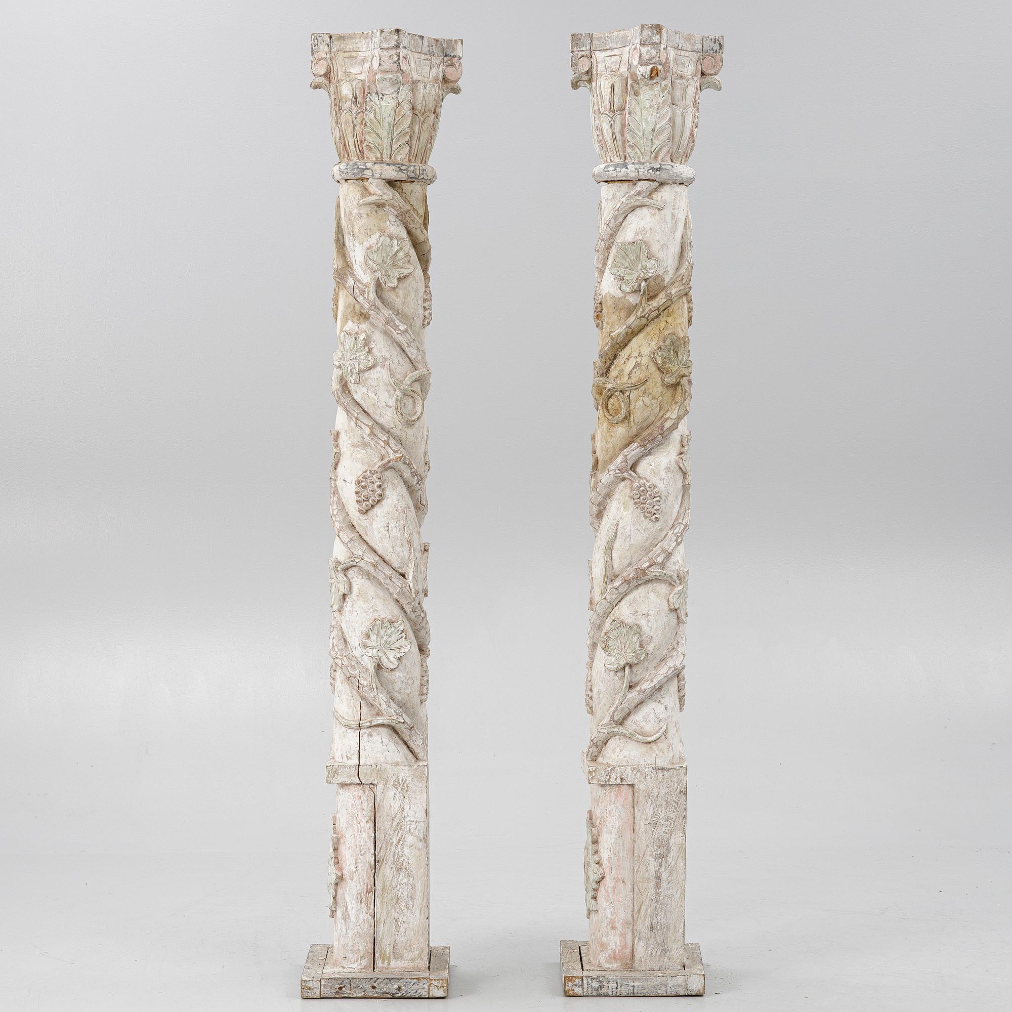 Kolonner, ett par, Angloindiska, omkring 1900.