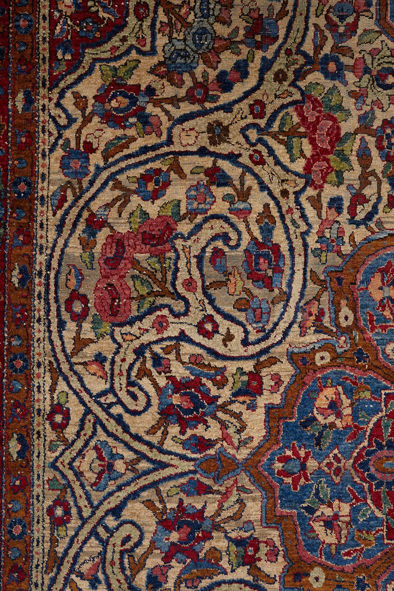 Matto, a semi-antique silk Kashan, ca 212,5-214,5 x 134,5-135,5 cm.