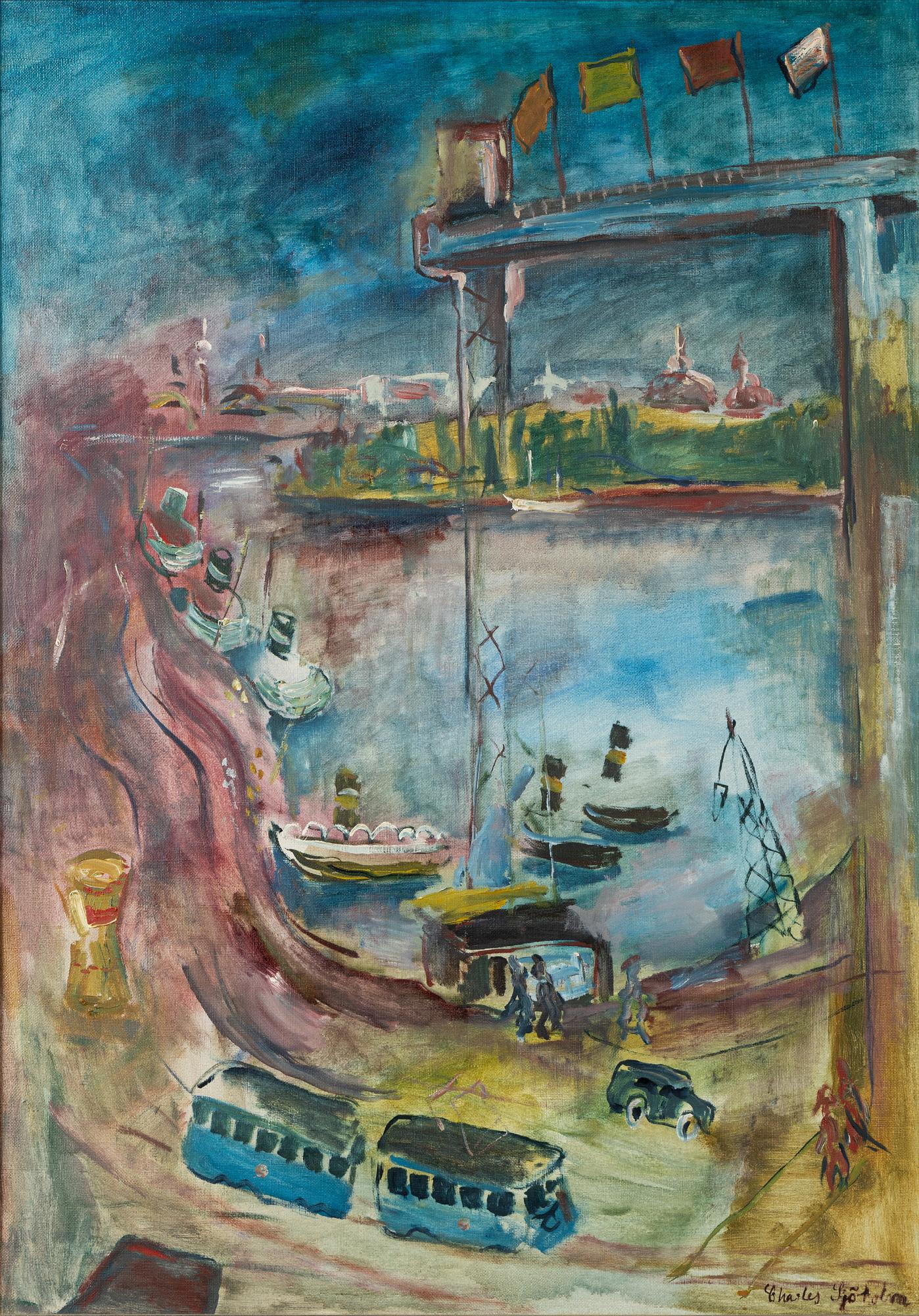 Charles Sjöholm, olja på duk, signerad.