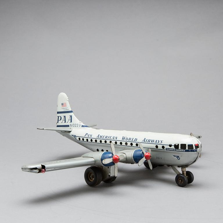 FLYGPLAN, Boeing 377 Stratocruiser.  Pan American World Airways' Clipper. Made in West Germany. 1960-tal.