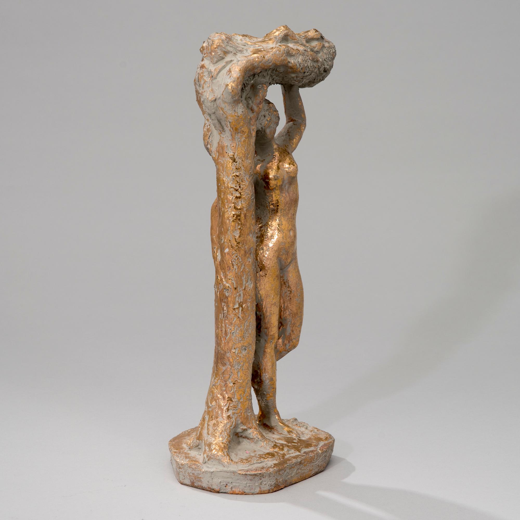 MATTI HAUPT, skulptur, förgylld terracotta, signerad.