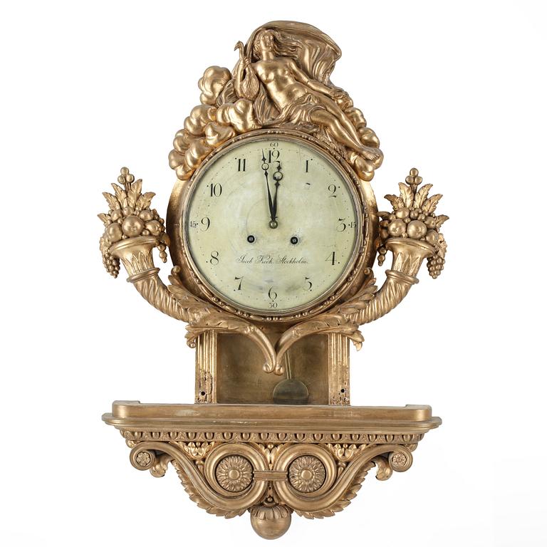 VÄGGPENDYL, sengustavianskt, urtavlan märkt Jacob Kock, verksam 1762-1803 i Stockholm.