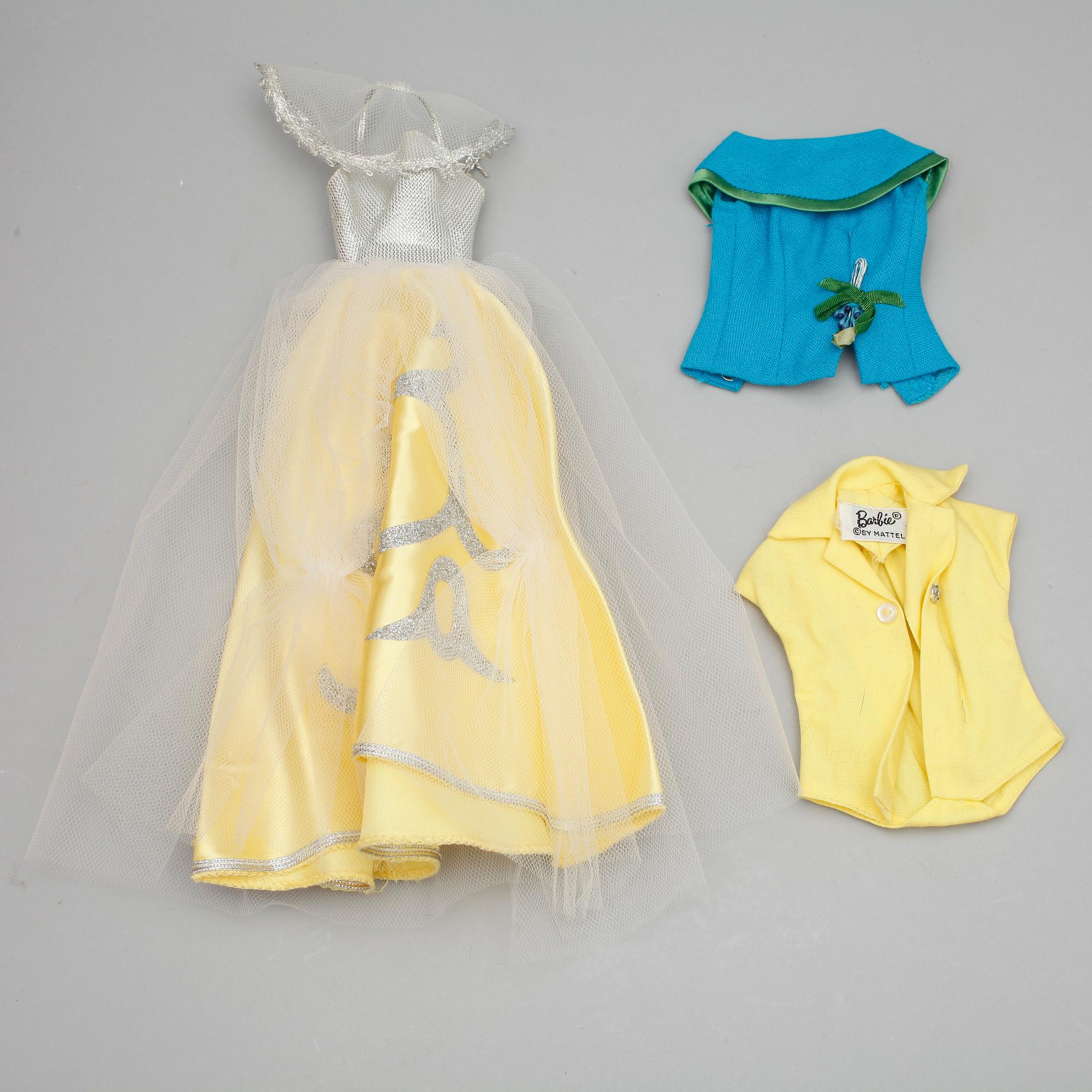 BARBIEDOCKOR, 2 st med tillbehör, Mattel, 1950/60-tal.
