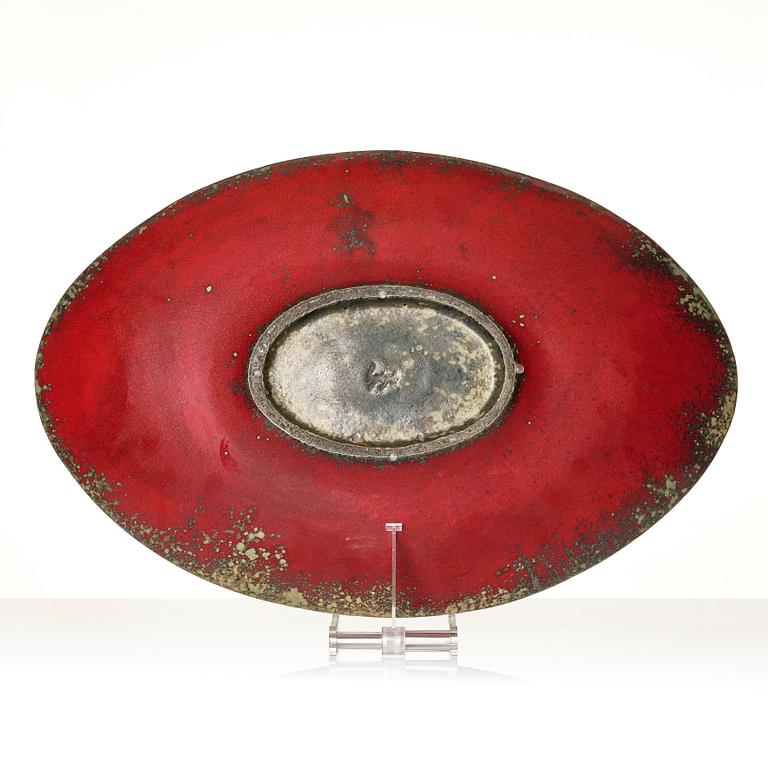 Hans Hedberg, a large faience dish, Biot, France.